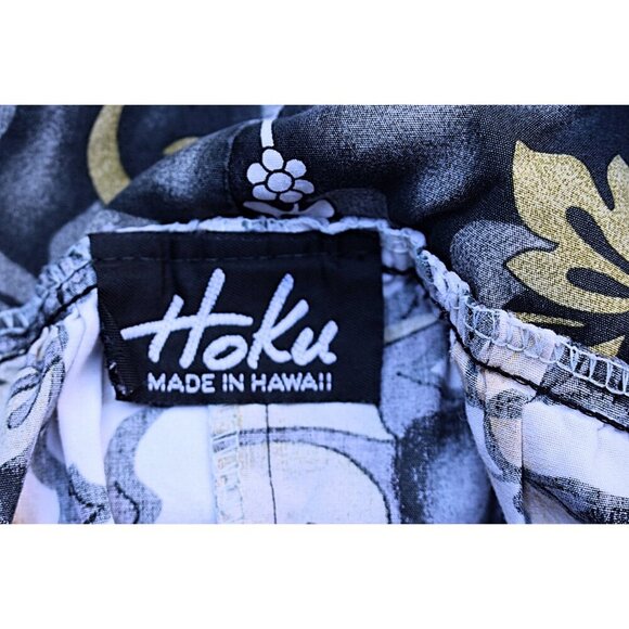 Hoku Hawaii - Women's Muu Muu-Style Kaftan Dress in Grey Hibiscus Print, Large - Picture 2 of 9